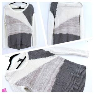 DKNY Jeans oversized Colorblock  Knit Sweater size XS Gray/White